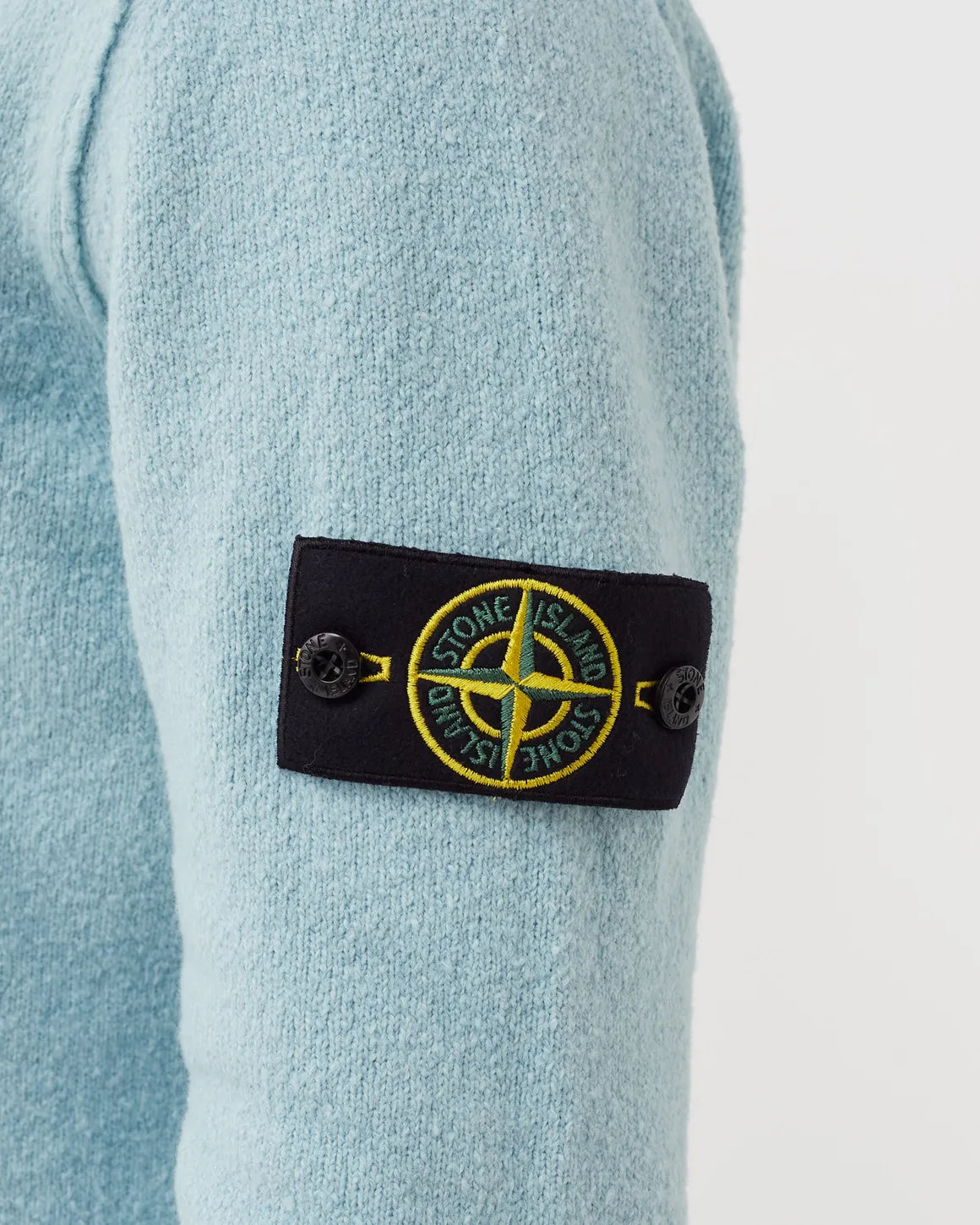 Stone Island Soft Cotton Gauzed Effect Knit In Baby Blue