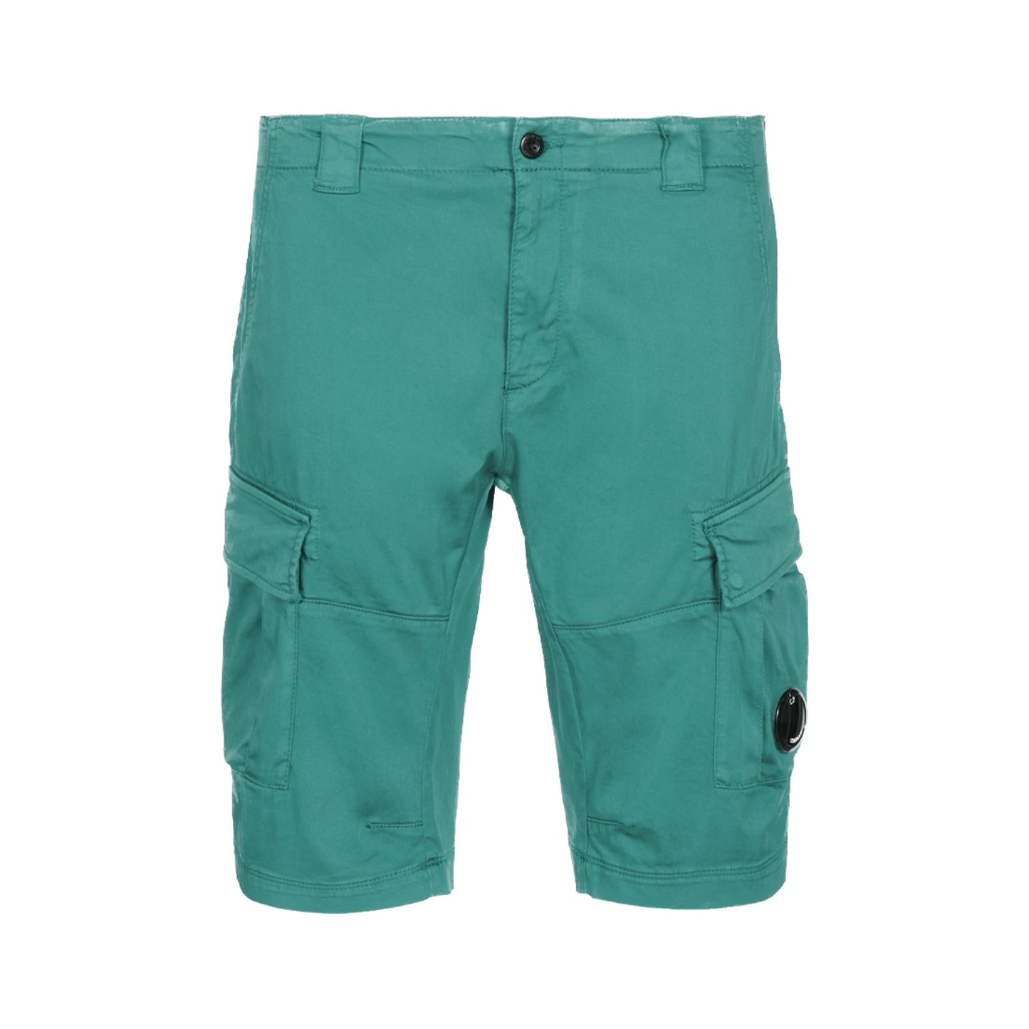 Cp Company Satin Stretch Lens Cargo Shorts Frosty Green