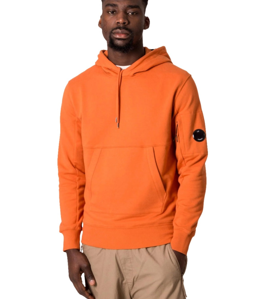Cp Company Heavy Lens Overhead Hoodie In Harvest Pumpkin