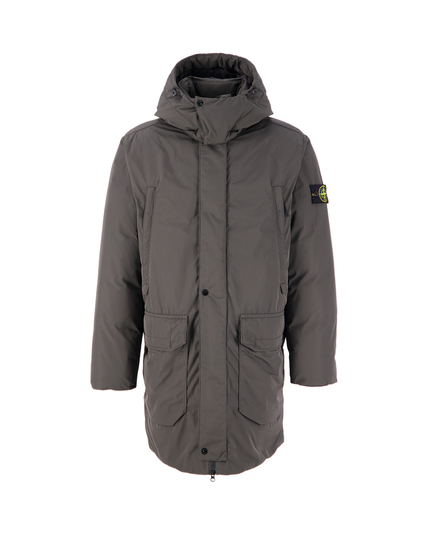 Stone Island Micro Twill Down Jacket In Charcoal
