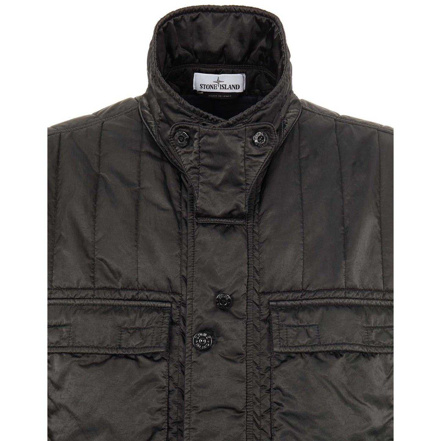 Stone Island Nylon Raso Quilted-Tc In Black