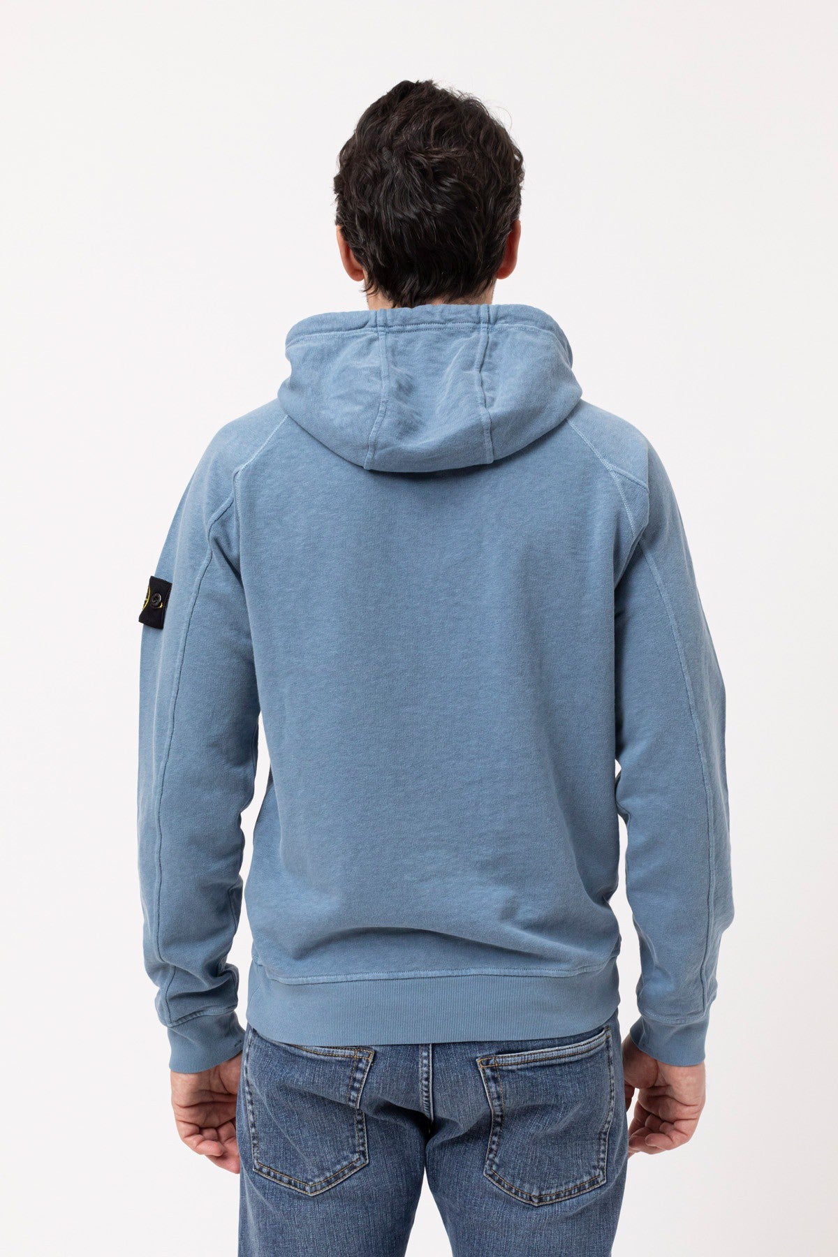 Stone Island Garment Dyed Overhead Hoodie In Blue