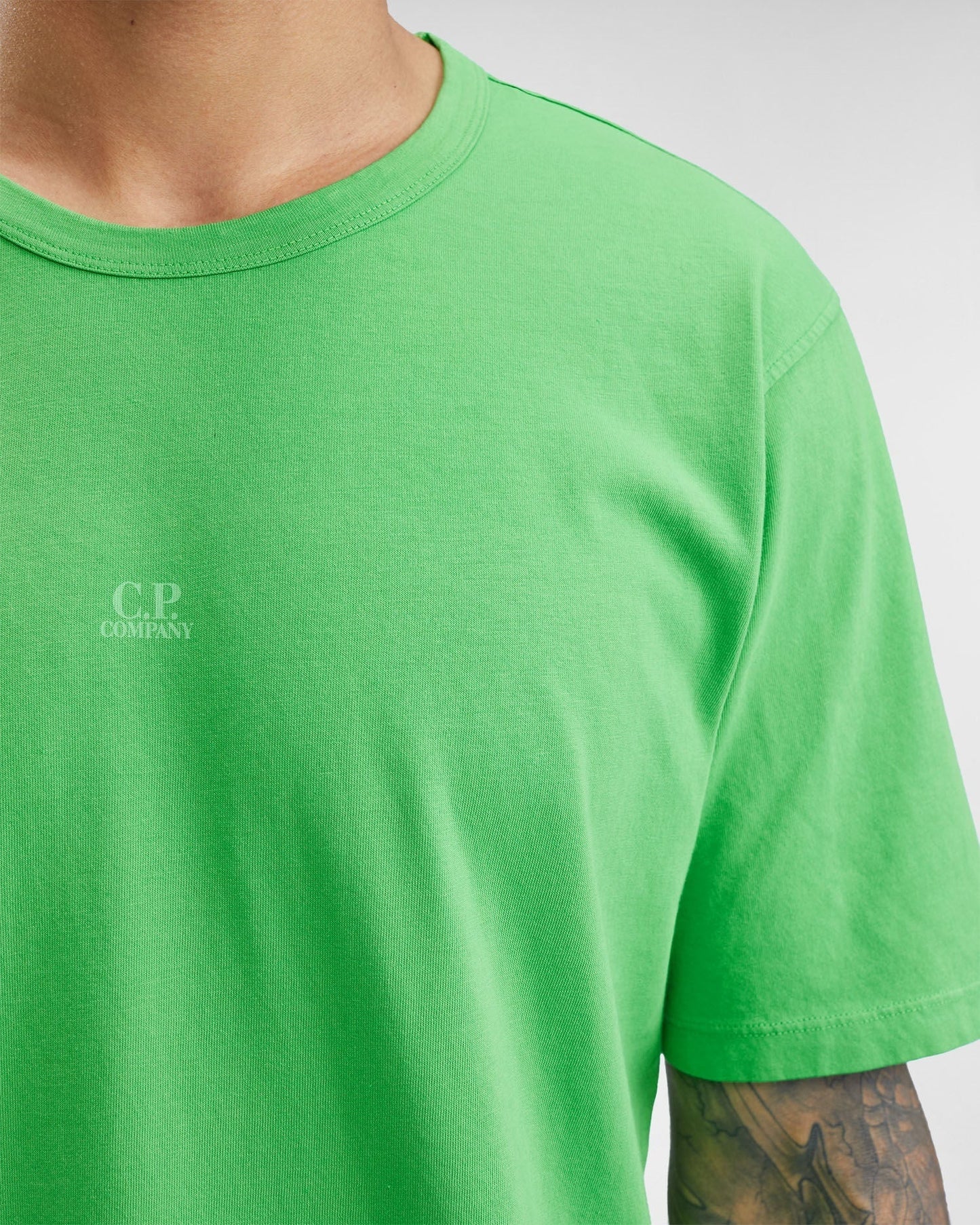 Cp Company Resist Dyed Small Logo T-Shirt in Green
