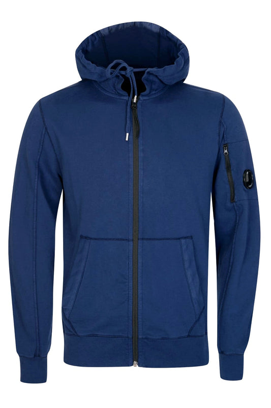 Cp Company Hooded Lens Full Zip In Medieval Blue