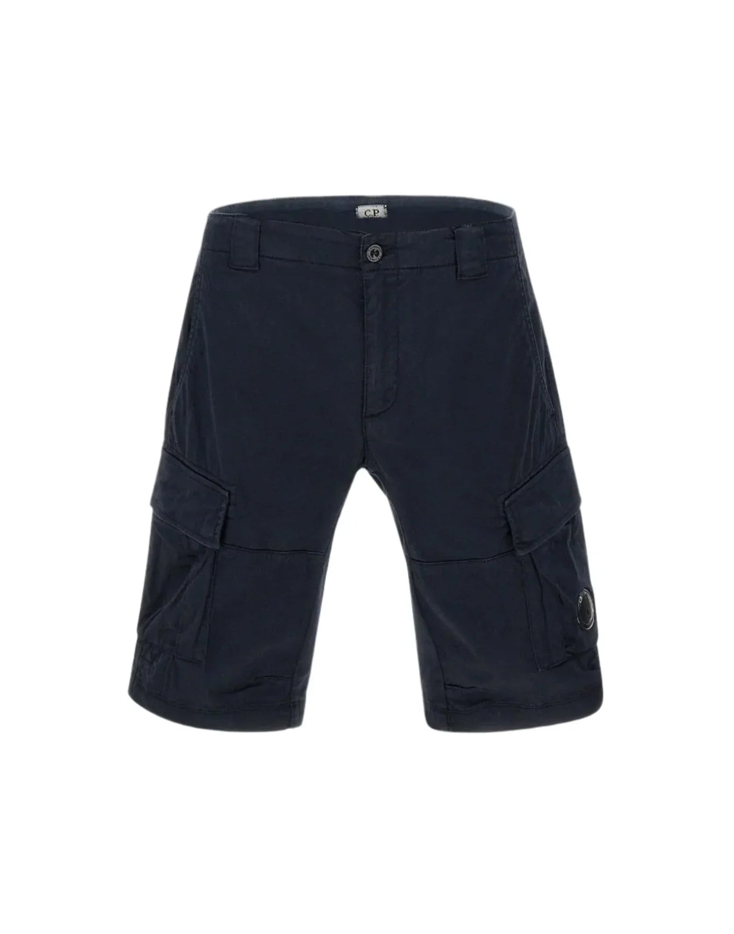 Cp Company 116A Satin Stretch Cargo Shorts In Navy